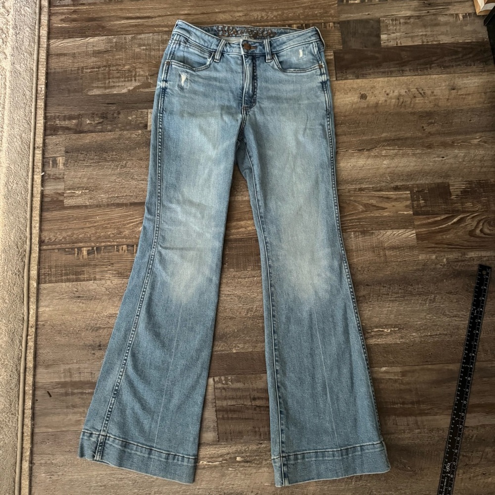 Wrangler Light Blue Flare Jeans - Women's Wide Leg
